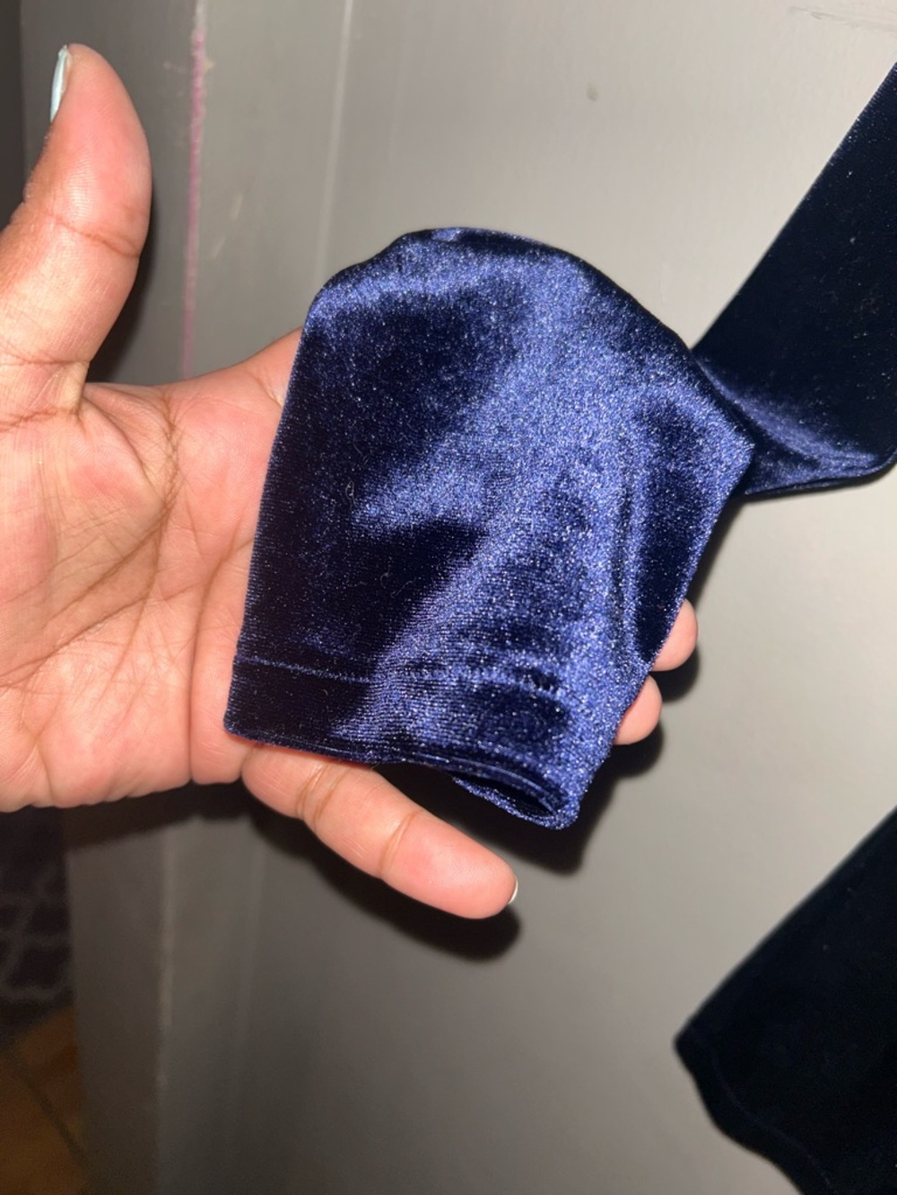 Boden Shirt - navy blue “Suki Velvet” long sleeve top - Picture 5 of 9